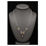 Sterling Silver India Blue & Yellow Necklace