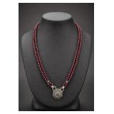 Sterling Silver Marcasite Beaded Necklace