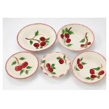 Blue Ridge Pottery Crab Apple Pattern 5-Bowl Set
