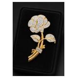 Nolan Miller Rhinestone Flower Brooch