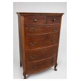 Mahogany Five-Drawer Tall Chest Of Drawers