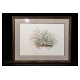 Mary Bertrand Signed Floral Watercolor Print
