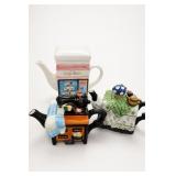 3 Novelty Teapots: Cupcakes, Sewing & Garden