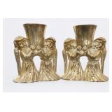 International Silver Angel Candle Holder Pair
