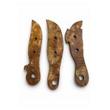 Set Of Three Carved Knife Forms