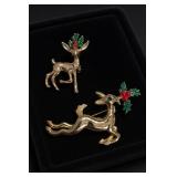 Gerrys Christmas Reindeer Brooch Pair