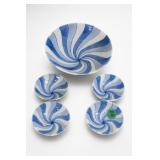 Blue & White Swirl Ceramic Dish Set