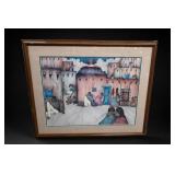 Amado Pena Adobe Village Framed Print