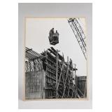 Vintage Construction Site Photograph With Workers
