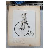David Neal Signed High-Wheel Bicycle Photograph