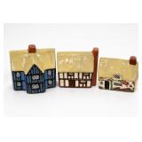 Mudlen Ceramic Miniature House Candle Holders