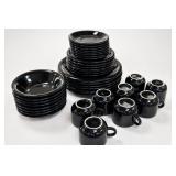 Newcor 1995 Black Stoneware Dinnerware Set