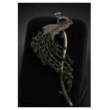 Peacock Rhinestone Hair Clip
