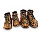 Vintage Bronze Baby Shoes 2-Pair Set