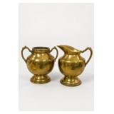 Vintage Brass Pitcher, Creamer & Basin Set