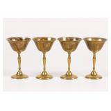 Set Of 4 Brass Wine Goblets
