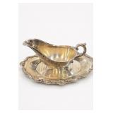 Silverplate Gravy Boat With Attached Underplate