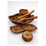 Philippines Monkey Pod Wood Salad Serving Set