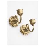 Pair Brass Wall Sconces, Made In Korea
