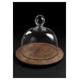 Glass Cloche With Wooden Base