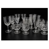 Clear Glassware Set With Stemware & Plates