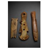 Three Carved Bone Implements