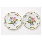 Longchamp Tulip Floral Plates, Pair