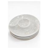 White Artichoke Divided Pottery Serving Plate