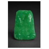 Green Jade Carved Plaque