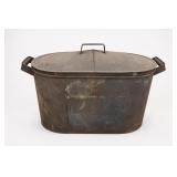 Antique Copper Boiler Wash Tub With Lid