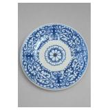Chinese Blue & White Porcelain Floral Plate