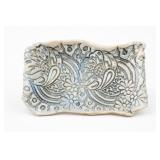 Handmade Pottery Floral Embossed Platter