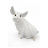 Large White Ceramic Pig Figurine