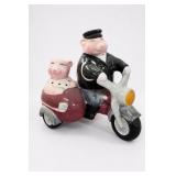 Clay Art Road Hog Biker Pig Motorcycle Cookie Jar