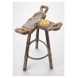Handmade Rustic Wooden High Chair With Footrest