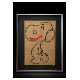 Fredrix Framed Burlap Snoopy Textile Art