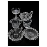 Clear Pressed Glass Serving Set