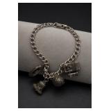 Sterling Silver Charm Bracelet 25.8g