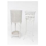 Pair of White Metal Plant Stands