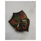 Arabic Lettering Shield Pin-Back Badge