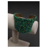 Beaded Leather Cuff Bracelet Made In India