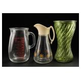 3-Pc Evenflo & Log Cabin Glass Pitcher Lot