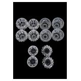 12 Cut Glass Salt Cellars & Open Salts