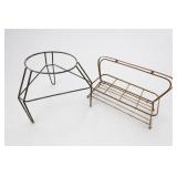Vintage MCM Metal Plant Stand & Drink Carrier