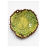 Signed BJ Barden Leaf-Form Ceramic Dish