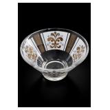 Anchor Hocking Fleur De Lis Gold Glass Bowl