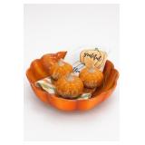 Pumpkin Serving Bowl With 3 Ceramic Pumpkins