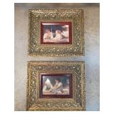 Pair Of Ornate Framed Prints Depicting Children