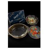 Chance Glass Floral Serving Dish Set