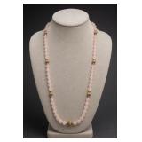 Quartz Beaded Necklace, 29in